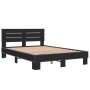 Estructura de cama madera de ingeniería y metal negro 135x190cm de vidaXL, Camas y somieres - Ref: Foro24-3280162, Precio: 14...