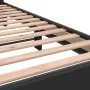 Engineered wood and black metal bed frame 135x190cm by vidaXL, Beds and slatted bases - Ref: Foro24-3280162, Price: 141,98 €,...