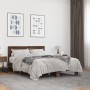 Engineered wood bed frame oak brown metal 135x190 cm by vidaXL, Beds and slatted bases - Ref: Foro24-3280211, Price: 145,22 €...