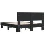 Engineered wood and black metal bed frame 120x200cm by vidaXL, Beds and slatted bases - Ref: Foro24-3280197, Price: 143,57 €,...
