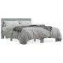 Sonoma gray metal engineered wood bed frame 140x200 cm by vidaXL, Beds and slatted bases - Ref: Foro24-3280195, Price: 148,01...