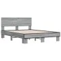Sonoma gray metal engineered wood bed frame 140x200 cm by vidaXL, Beds and slatted bases - Ref: Foro24-3280195, Price: 148,01...