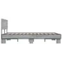 Sonoma gray metal engineered wood bed frame 140x200 cm by vidaXL, Beds and slatted bases - Ref: Foro24-3280195, Price: 148,01...