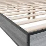 Sonoma gray metal engineered wood bed frame 140x200 cm by vidaXL, Beds and slatted bases - Ref: Foro24-3280195, Price: 148,01...