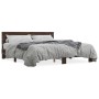 Oak brown metal engineered wood bed frame 200x200 cm by vidaXL, Beds and slatted bases - Ref: Foro24-3280176, Price: 164,52 €...