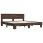Oak brown metal engineered wood bed frame 200x200 cm by vidaXL, Beds and slatted bases - Ref: Foro24-3280176, Price: 164,52 €...