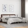 Estructura cama madera ingeniería metal marrón roble 200x200 cm de vidaXL, Camas y somieres - Ref: Foro24-3280176, Precio: 16...