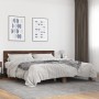 Oak brown metal engineered wood bed frame 200x200 cm by vidaXL, Beds and slatted bases - Ref: Foro24-3280176, Price: 164,52 €...