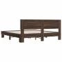Estructura cama madera ingeniería metal marrón roble 200x200 cm de vidaXL, Camas y somieres - Ref: Foro24-3280176, Precio: 16...