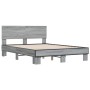 Sonoma gray metal engineered wood bed frame 120x190 cm by vidaXL, Beds and slatted bases - Ref: Foro24-3280205, Price: 140,66...