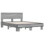 Sonoma gray metal engineered wood bed frame 120x190 cm by vidaXL, Beds and slatted bases - Ref: Foro24-3280205, Price: 138,96...