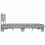 Estructura cama madera ingeniería metal gris Sonoma 120x190 cm de vidaXL, Camas y somieres - Ref: Foro24-3280205, Precio: 138...