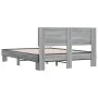 Estructura cama madera ingeniería metal gris Sonoma 120x190 cm de vidaXL, Camas y somieres - Ref: Foro24-3280205, Precio: 138...