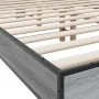 Estructura cama madera ingeniería metal gris Sonoma 120x190 cm de vidaXL, Camas y somieres - Ref: Foro24-3280205, Precio: 138...