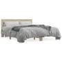 Sonoma oak metal engineered wood bed frame 150x200 cm by vidaXL, Beds and slatted bases - Ref: Foro24-3280188, Price: 144,51 ...