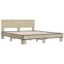 Estructura cama madera ingeniería metal roble Sonoma 150x200 cm de vidaXL, Camas y somieres - Ref: Foro24-3280188, Precio: 14...