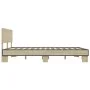 Estructura cama madera ingeniería metal roble Sonoma 150x200 cm de vidaXL, Camas y somieres - Ref: Foro24-3280188, Precio: 14...