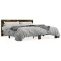 Engineered wood bed frame metal smoked oak 200x200cm by vidaXL, Beds and slatted bases - Ref: Foro24-3280174, Price: 156,89 €...