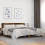 Engineered wood bed frame metal smoked oak 200x200cm by vidaXL, Beds and slatted bases - Ref: Foro24-3280174, Price: 156,89 €...