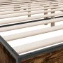 Engineered wood bed frame metal smoked oak 200x200cm by vidaXL, Beds and slatted bases - Ref: Foro24-3280174, Price: 156,89 €...