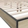 Estructura cama madera ingeniería metal roble Sonoma 140x190 cm de vidaXL, Camas y somieres - Ref: Foro24-3280213, Precio: 14...