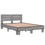 Estructura cama madera ingeniería metal gris Sonoma 120x190 cm de vidaXL, Camas y somieres - Ref: Foro24-3280160, Precio: 139...