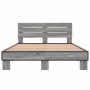 Estructura cama madera ingeniería metal gris Sonoma 120x190 cm de vidaXL, Camas y somieres - Ref: Foro24-3280160, Precio: 139...