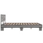 Estructura cama madera ingeniería metal gris Sonoma 120x190 cm de vidaXL, Camas y somieres - Ref: Foro24-3280160, Precio: 139...