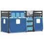 Bunk bed with curtains solid blue pine wood 90x200 cm by vidaXL, Beds and slatted bases - Ref: Foro24-3283935, Price: 290,09 ...