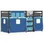 Bunk bed with curtains solid blue pine wood 90x200 cm by vidaXL, Beds and slatted bases - Ref: Foro24-3283935, Price: 290,09 ...