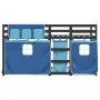 Bunk bed with curtains solid blue pine wood 90x200 cm by vidaXL, Beds and slatted bases - Ref: Foro24-3283935, Price: 290,09 ...