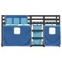 Etagenbett mit Vorhängen aus massivem blauem Kiefernholz 90x200 cm von vidaXL, Betten und Lattenroste - Ref: Foro24-3283935, ...