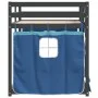 Bunk bed with curtains solid blue pine wood 90x200 cm by vidaXL, Beds and slatted bases - Ref: Foro24-3283935, Price: 290,09 ...