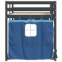 Etagenbett mit Vorhängen aus massivem blauem Kiefernholz 90x200 cm von vidaXL, Betten und Lattenroste - Ref: Foro24-3283935, ...
