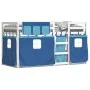 Bunk bed with curtains solid blue pine wood 80x200 cm by vidaXL, Beds and slatted bases - Ref: Foro24-3283902, Price: 158,72 ...