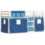 Bunk bed with curtains solid blue pine wood 80x200 cm by vidaXL, Beds and slatted bases - Ref: Foro24-3283902, Price: 158,72 ...
