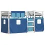 Bunk bed with curtains solid blue pine wood 80x200 cm by vidaXL, Beds and slatted bases - Ref: Foro24-3283902, Price: 158,72 ...
