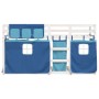 Bunk bed with curtains solid blue pine wood 80x200 cm by vidaXL, Beds and slatted bases - Ref: Foro24-3283902, Price: 165,19 ...