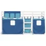 Bunk bed with curtains solid blue pine wood 80x200 cm by vidaXL, Beds and slatted bases - Ref: Foro24-3283902, Price: 158,72 ...