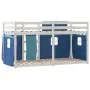 Bunk bed with curtains solid blue pine wood 80x200 cm by vidaXL, Beds and slatted bases - Ref: Foro24-3283902, Price: 158,72 ...