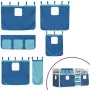 Bunk bed with curtains solid blue pine wood 80x200 cm by vidaXL, Beds and slatted bases - Ref: Foro24-3283902, Price: 158,72 ...