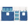 Litera con cortinas madera maciza de pino azul 75x190 cm de vidaXL, Camas y somieres - Ref: Foro24-3283914, Precio: 164,60 €,...