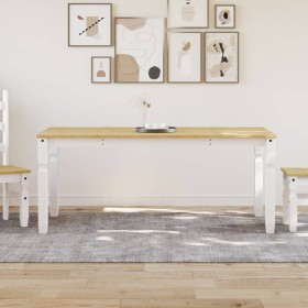 Mesa de comedor Corona madera maciza pino blanco 180x90x75 cm