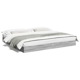 Sonoma-grauer Holzwerkstoff-Bettrahmen 180 x 200 cm von vidaXL, Betten und Lattenroste - Ref: Foro24-842005, Preis: 106,27 €,...