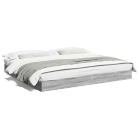 Sonoma gray engineered wood bed frame 180x200 cm by vidaXL, Beds and slatted bases - Ref: Foro24-842005, Price: 105,27 €, Dis...