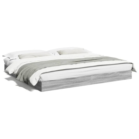 Sonoma-grauer Holzwerkstoff-Bettrahmen 180 x 200 cm von vidaXL, Betten und Lattenroste - Ref: Foro24-842005, Preis: 106,27 €,...