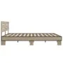 Sonoma oak metal engineered wood bed frame 150x200 cm by vidaXL, Beds and slatted bases - Ref: Foro24-3280143, Price: 141,11 ...