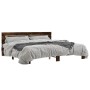Engineered wood bed frame metal smoked oak 200x200cm by vidaXL, Beds and slatted bases - Ref: Foro24-3280129, Price: 157,81 €...