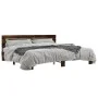 Estructura cama madera ingeniería metal roble ahumado 200x200cm de vidaXL, Camas y somieres - Ref: Foro24-3280129, Precio: 15...