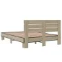 Sonoma oak metal engineered wood bed frame 140x200 cm by vidaXL, Beds and slatted bases - Ref: Foro24-3280148, Price: 138,67 ...